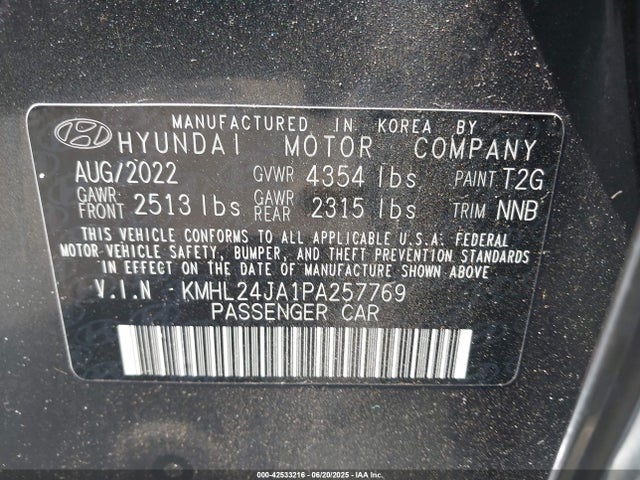 KMHL24JA1PA257769 Hyundai gdi theta iii