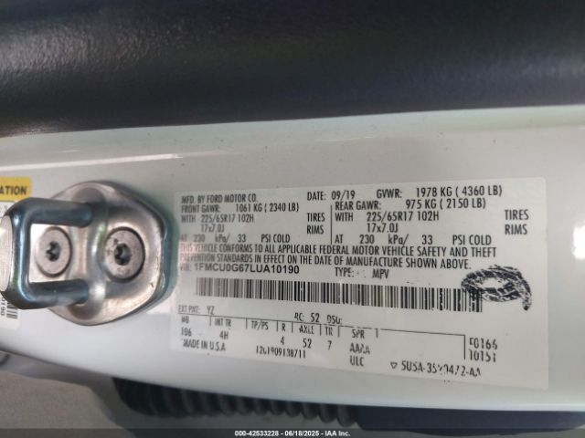 2020 FORD ESCAPE 1FMCU0G67LUA10190 Photo 8