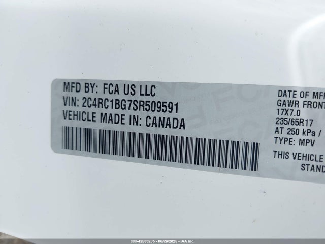 Chrysler 2025 2025 2C4RC1BG7SR509591 Image 9