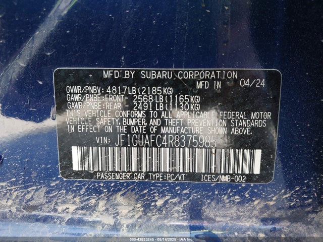 Subaru na 2024 JF1GUAFC4R8375985 Image 9