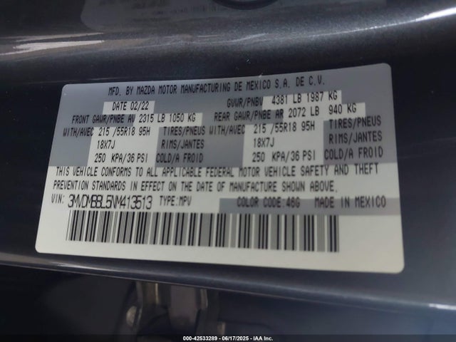 3MVDMBBL5NM413513 Mazda py