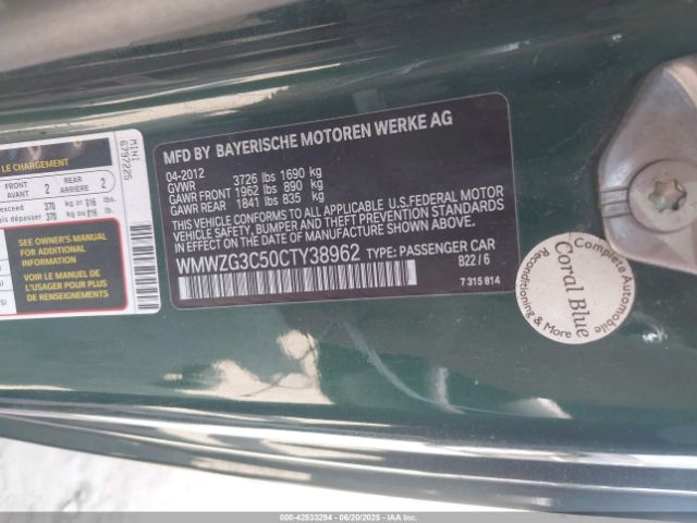 2012 MINI COOPER S CLUBMAN WMWZG3C50CTY38962 Photo 8