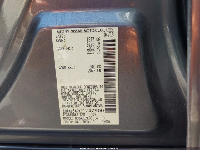 1N4AL3APXJC247900 Nissan 2018