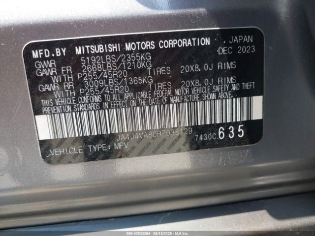 2024 MITSUBISHI OUTLANDER JA4J4VA80RZ038129 Photo 8