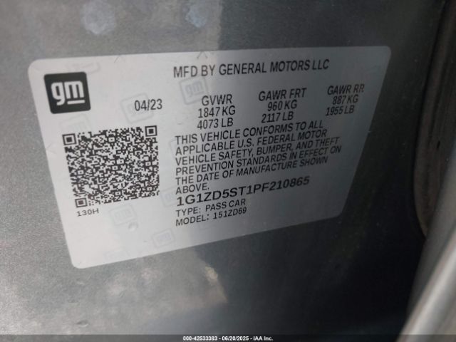 2023 CHEVROLET MALIBU 1G1ZD5ST1PF210865 Photo 8