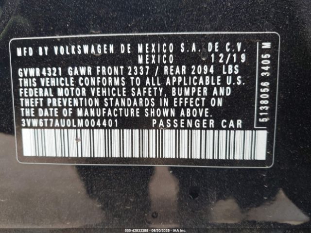 2020 VOLKSWAGEN GOLF GTI 3VW6T7AU0LM004401 Photo 8