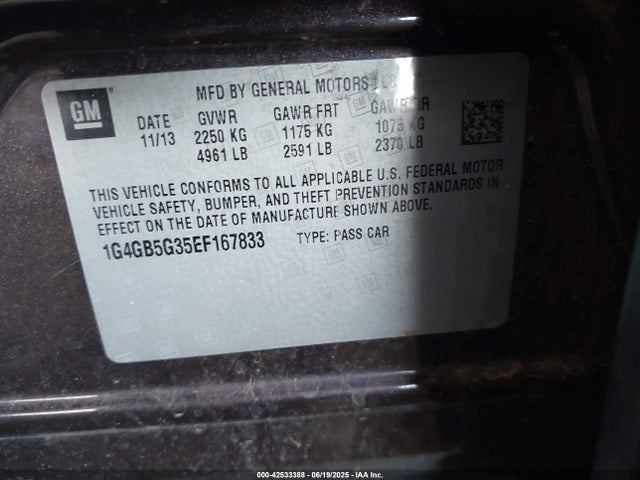 1G4GB5G35EF167833 Buick lfx