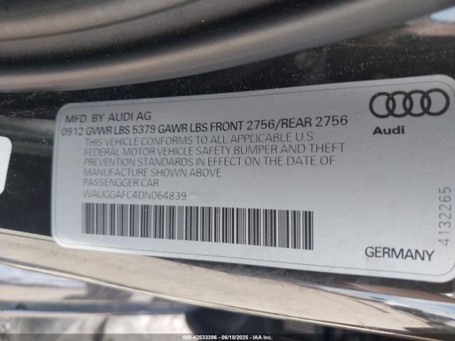 2013 AUDI A6 WAUGGAFC4DN064839 Photo 8