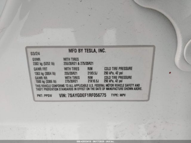 2024 TESLA MODEL Y 7SAYGDEF1RF056775 Photo 8