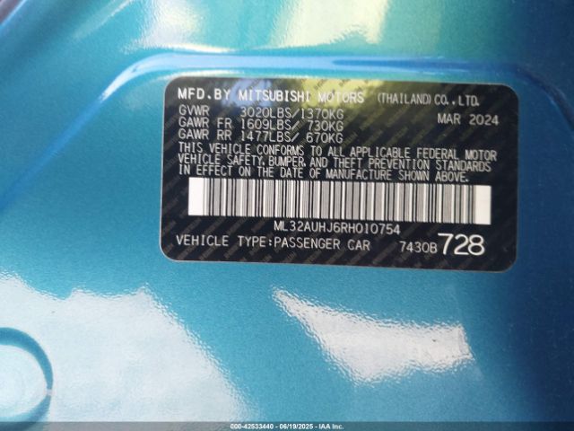 2024 MITSUBISHI MIRAGE ML32AUHJ6RH010754 Photo 8