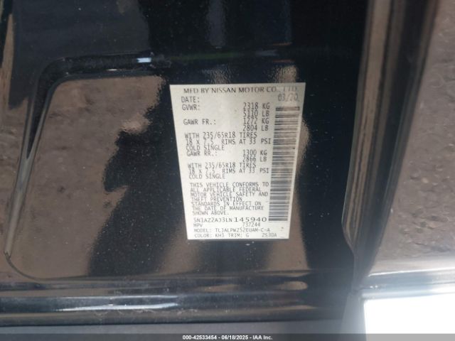 2020 NISSAN MURANO 5N1AZ2AJ3LN145940 Photo 8
