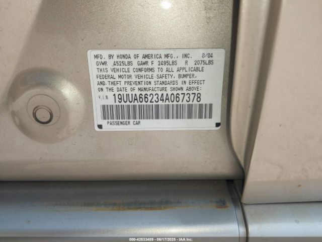 2004 ACURA TL 19UUA66234A067378 Photo 8