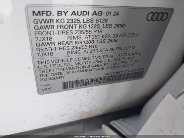 2024 AUDI Q3 WA1DECF31R1087849 Photo 8