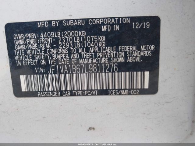 2020 SUBARU WRX JF1VA1B67L9811276 Photo 8