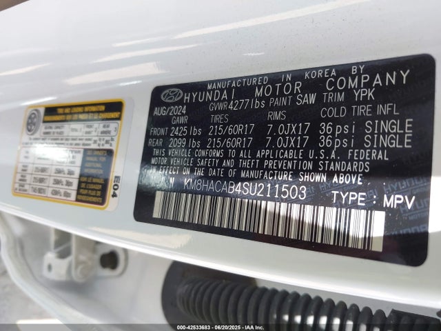 Hyundai mpi nu pe 2025 KM8HACAB4SU211503 Image 9