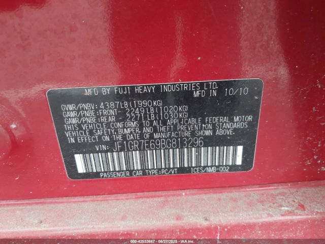 2011 SUBARU IMPREZA JF1GR7E69BG813296 Photo 8