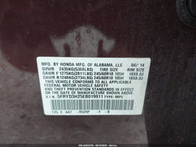 2014 ACURA MDX 5FRYD3H25EB019911 Photo 8