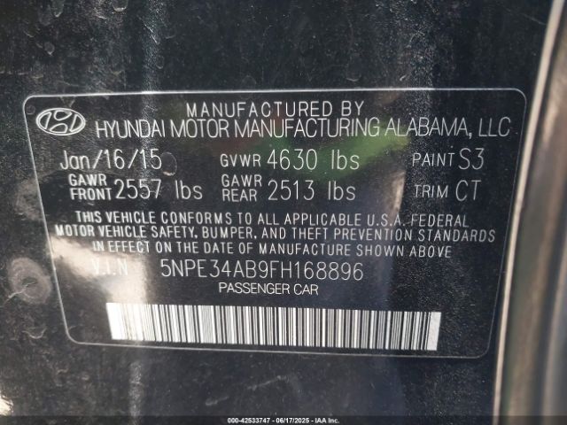 5NPE34AB9FH168896 Hyundai dohc t-gdi theta-ii