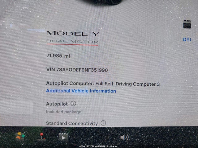 2022 TESLA MODEL Y 7SAYGDEF9NF351990 Photo 6