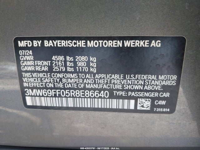 BMW 330I 2024 3MW69FF05R8E86640 Image 9