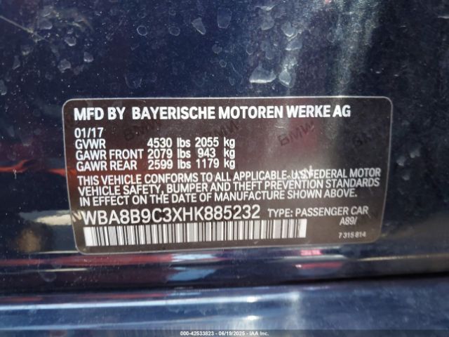 2017 BMW 330I WBA8B9C3XHK885232 Photo 8