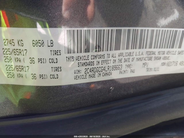 Dodge 2020 2020 2C4RDGCG4LR189663 Image 9