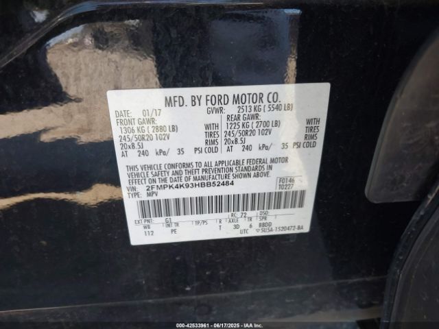 2017 FORD EDGE 2FMPK4K93HBB52484 Photo 8