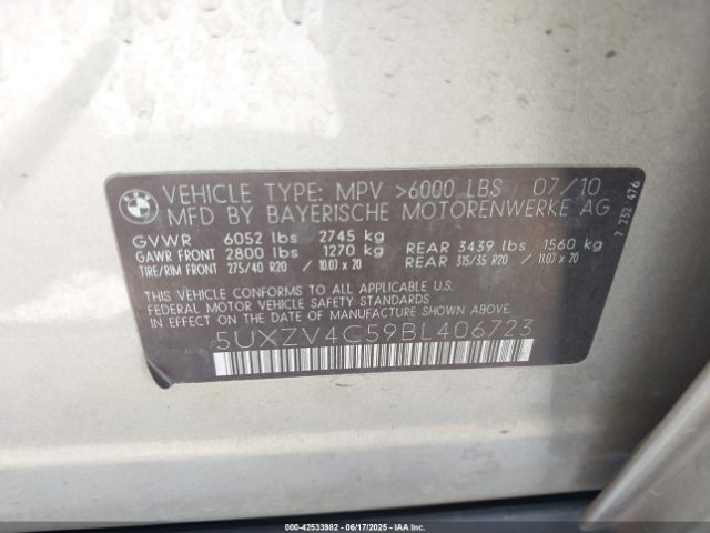 2011 BMW X5 5UXZV4C59BL406723 Photo 8