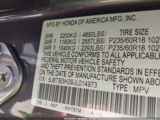 2018 ACURA RDX 5J8TB3H39JL014973 Photo 8