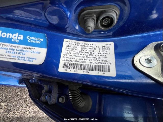 2019 HONDA CIVIC 2HGFC2F66KH520311 Photo 8