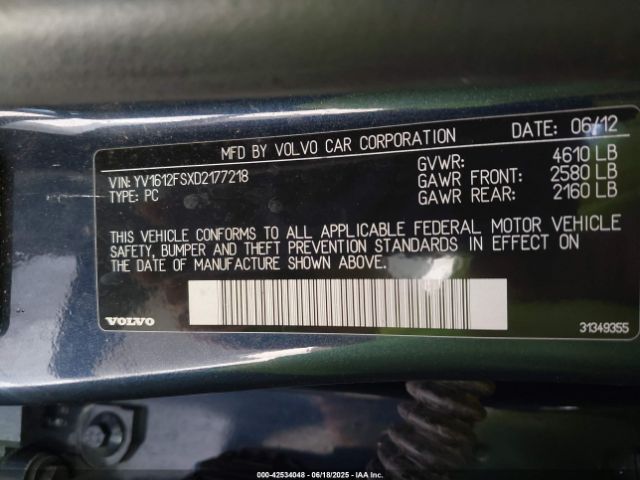 2013 VOLVO S60 YV1612FSXD2177218 Photo 8