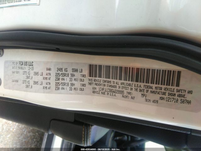 2016 JEEP CHEROKEE 1C4PJLCS8GW229995 Photo 8