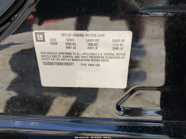 2008 CADILLAC STS 1G6DK67V880185977 Photo 8