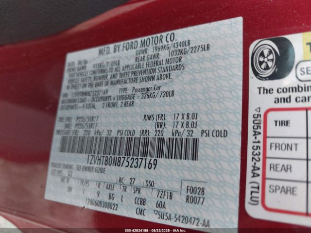 2007 FORD MUSTANG 1ZVHT80N875237169 Photo 8