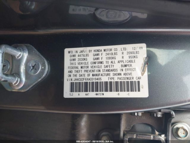 2010 ACURA TSX JH4CU2F6XAC019405 Photo 8