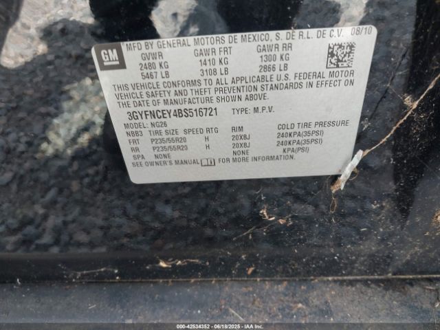 2011 CADILLAC SRX 3GYFNCEY4BS516721 Photo 8