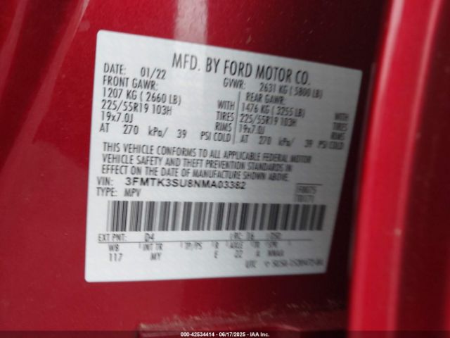 2022 FORD MUSTANG MACH-E 3FMTK3SU8NMA03382 Photo 8