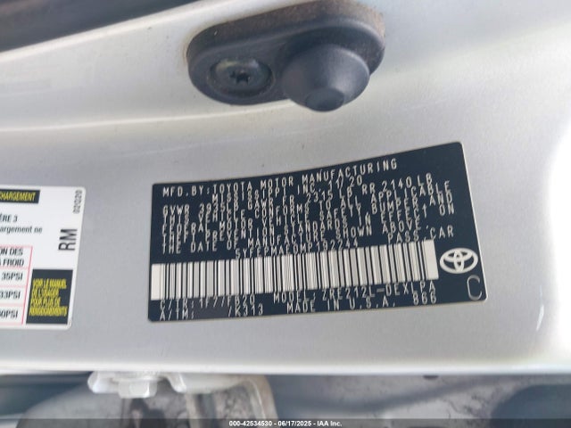 Toyota 2zr-fae 2021 5YFEPMAE0MP192244 Image 9