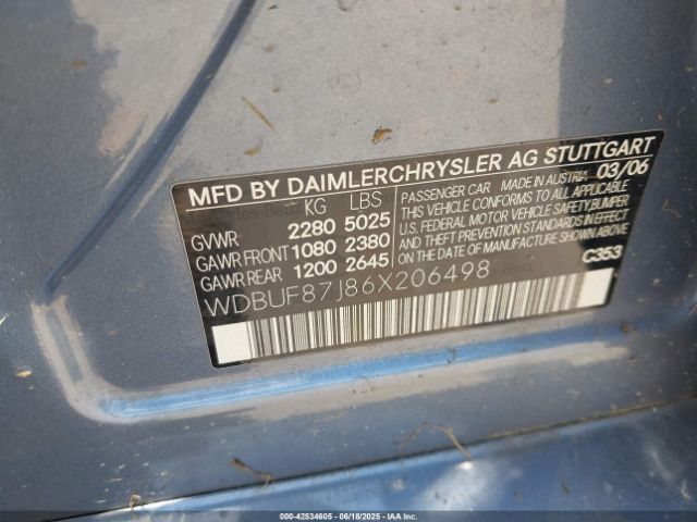 2006 MERCEDES-BENZ E 350 WDBUF87J86X206498 Photo 8
