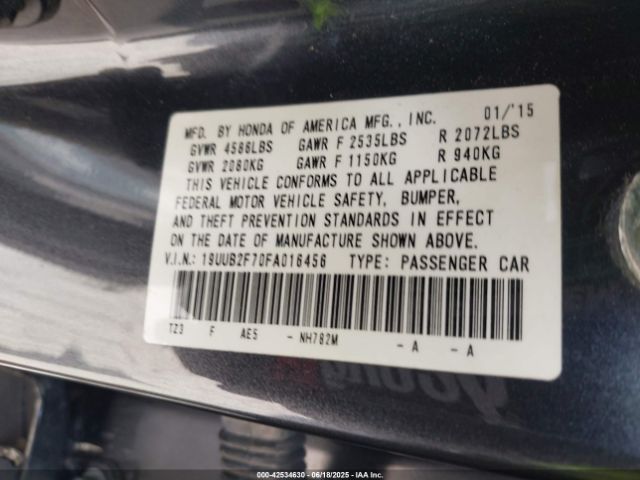 2015 ACURA TLX 19UUB2F70FA016456 Photo 8