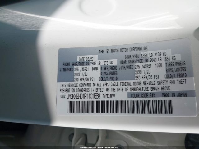 2024 MAZDA CX-90 JM3KKEHD1R1101568 Photo 8