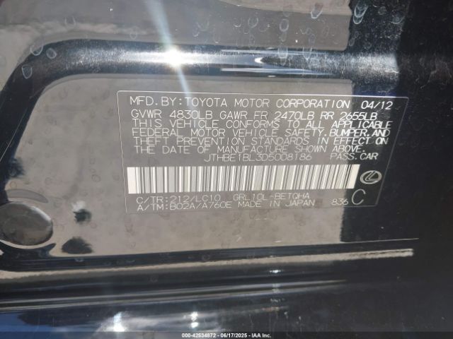 2013 LEXUS GS JTHBE1BL3D5008186 Photo 8