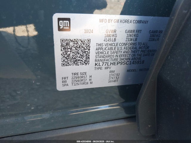 KL77LHEP9SC145918 Chevrolet lbp