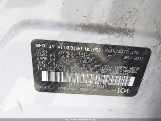 2023 MITSUBISHI MIRAGE G4 ML32FUFJ3PHF03389 Photo 8