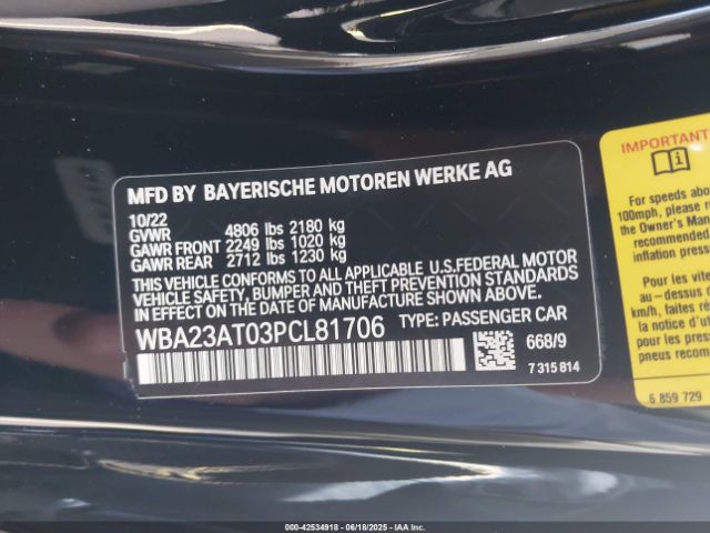 2023 BMW 4 SERIES WBA23AT03PCL81706 Photo 8