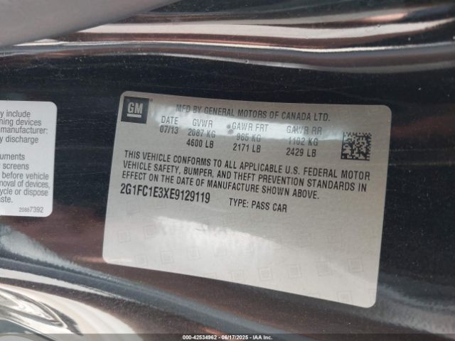 2014 CHEVROLET CAMARO 2G1FC1E3XE9129119 Photo 8