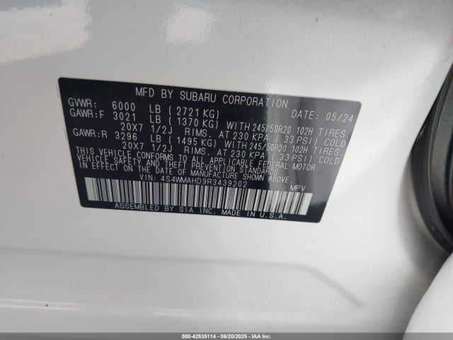 4S4WMAHD9R3439202 Subaru 2024