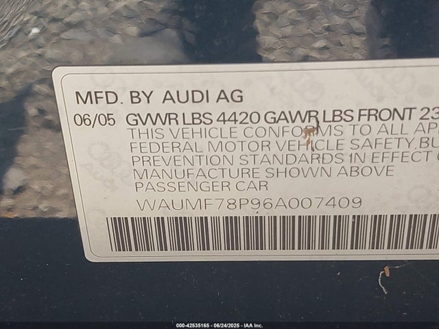 2006 AUDI A3 WAUMF78P96A007409 Photo 8