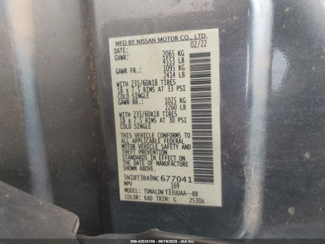 2022 NISSAN ROGUE 5N1BT3BA9NC677041 Photo 8