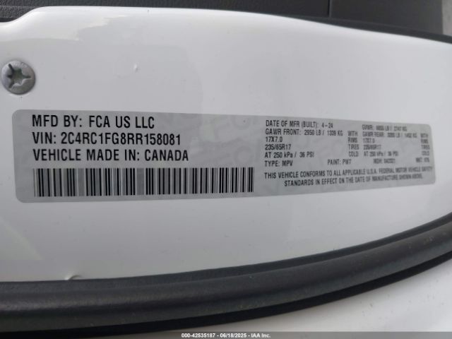2024 CHRYSLER PACIFICA 2C4RC1FG8RR158081 Photo 8